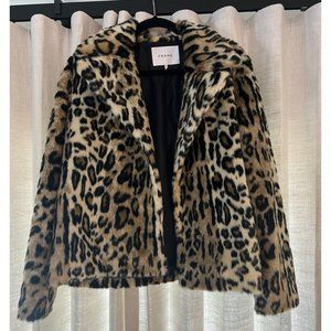 FRAME Faux Leopard Coat